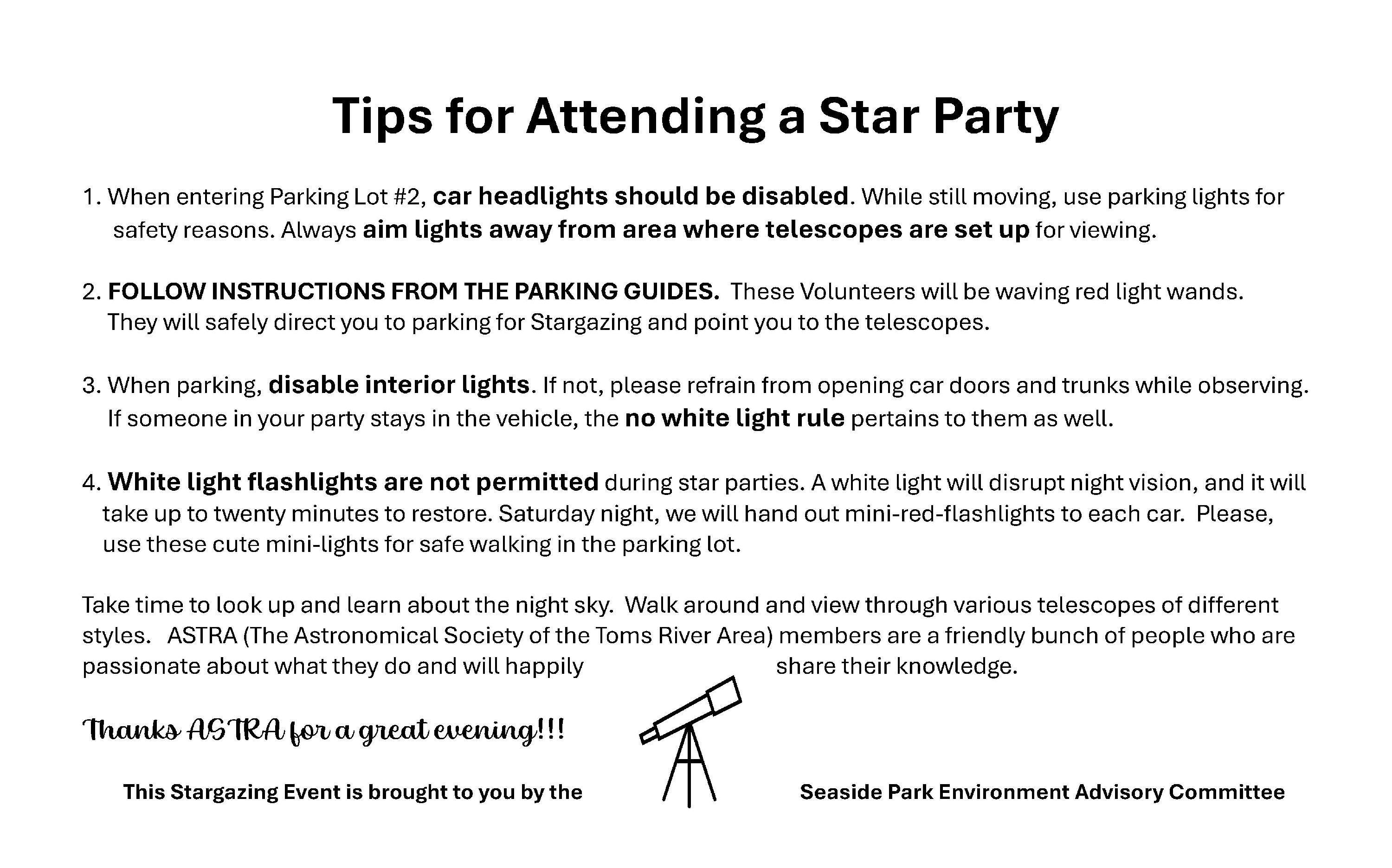 Tips for Attending a Star Party Cropped